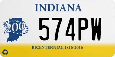 IN license plate 574PW