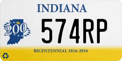 IN license plate 574RP