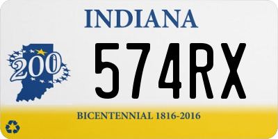 IN license plate 574RX