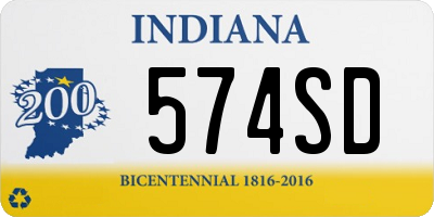 IN license plate 574SD