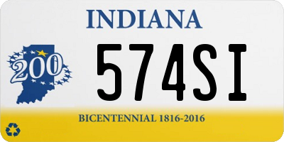 IN license plate 574SI