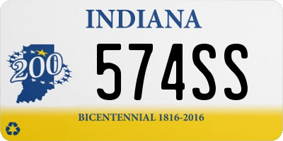 IN license plate 574SS