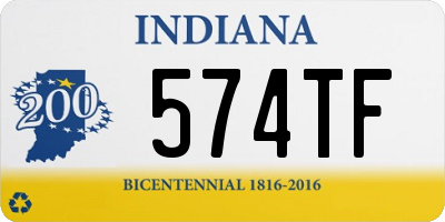 IN license plate 574TF