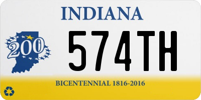 IN license plate 574TH