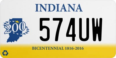 IN license plate 574UW