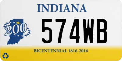 IN license plate 574WB