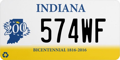 IN license plate 574WF