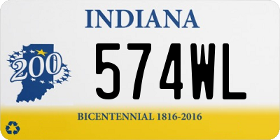 IN license plate 574WL