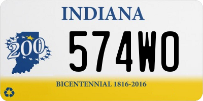 IN license plate 574WO