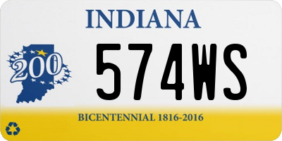IN license plate 574WS