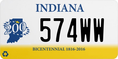 IN license plate 574WW