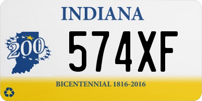 IN license plate 574XF