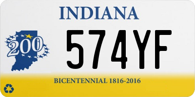 IN license plate 574YF