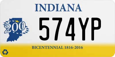 IN license plate 574YP