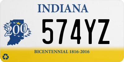 IN license plate 574YZ