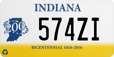 IN license plate 574ZI