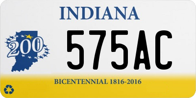 IN license plate 575AC