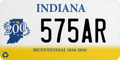 IN license plate 575AR