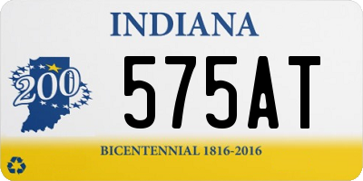 IN license plate 575AT