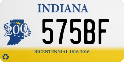 IN license plate 575BF