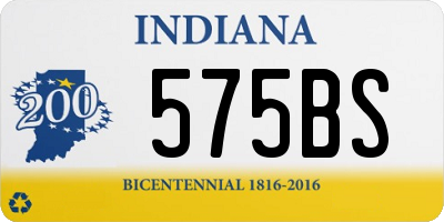 IN license plate 575BS