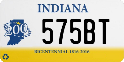 IN license plate 575BT