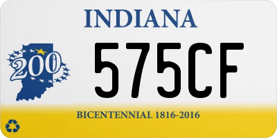 IN license plate 575CF