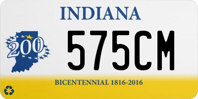 IN license plate 575CM