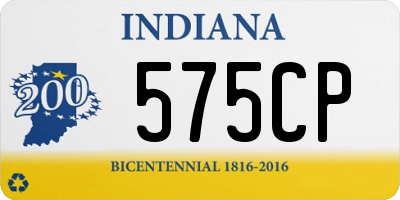 IN license plate 575CP