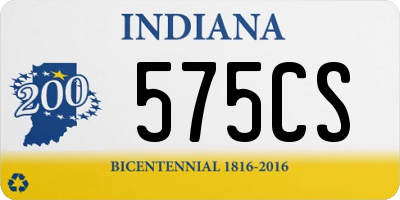 IN license plate 575CS