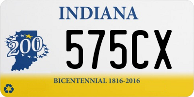 IN license plate 575CX