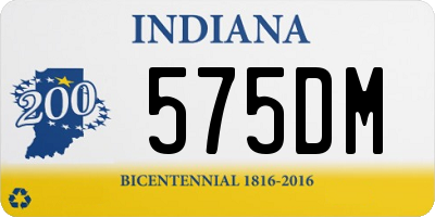 IN license plate 575DM