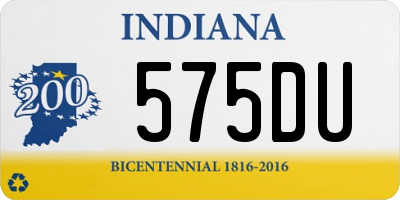 IN license plate 575DU