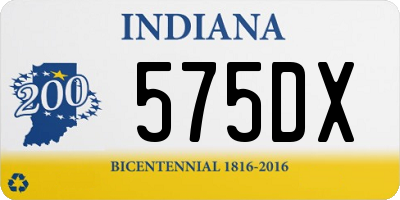 IN license plate 575DX