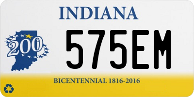 IN license plate 575EM