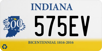 IN license plate 575EV