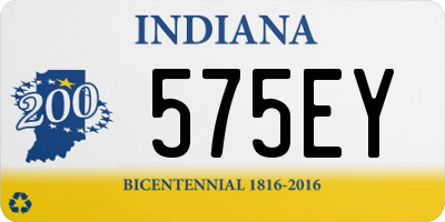 IN license plate 575EY