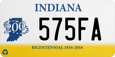 IN license plate 575FA