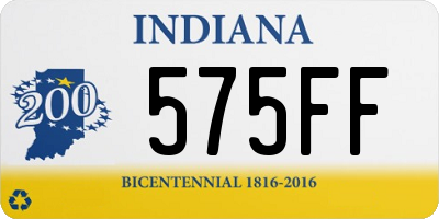 IN license plate 575FF