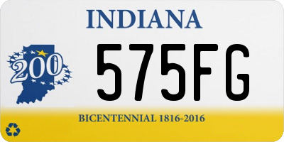 IN license plate 575FG