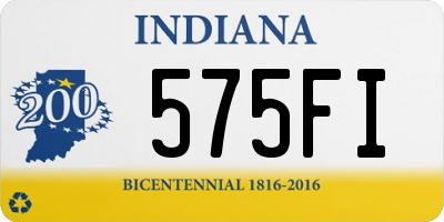 IN license plate 575FI