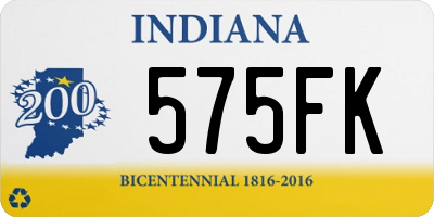 IN license plate 575FK