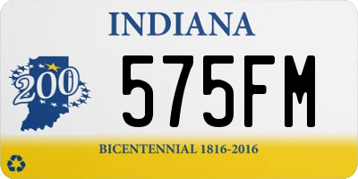 IN license plate 575FM