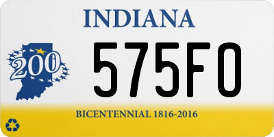 IN license plate 575FO