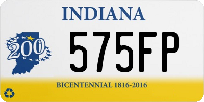 IN license plate 575FP