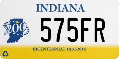 IN license plate 575FR