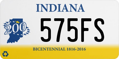 IN license plate 575FS