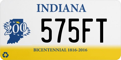 IN license plate 575FT