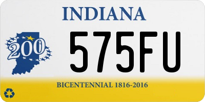 IN license plate 575FU