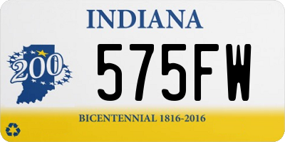 IN license plate 575FW